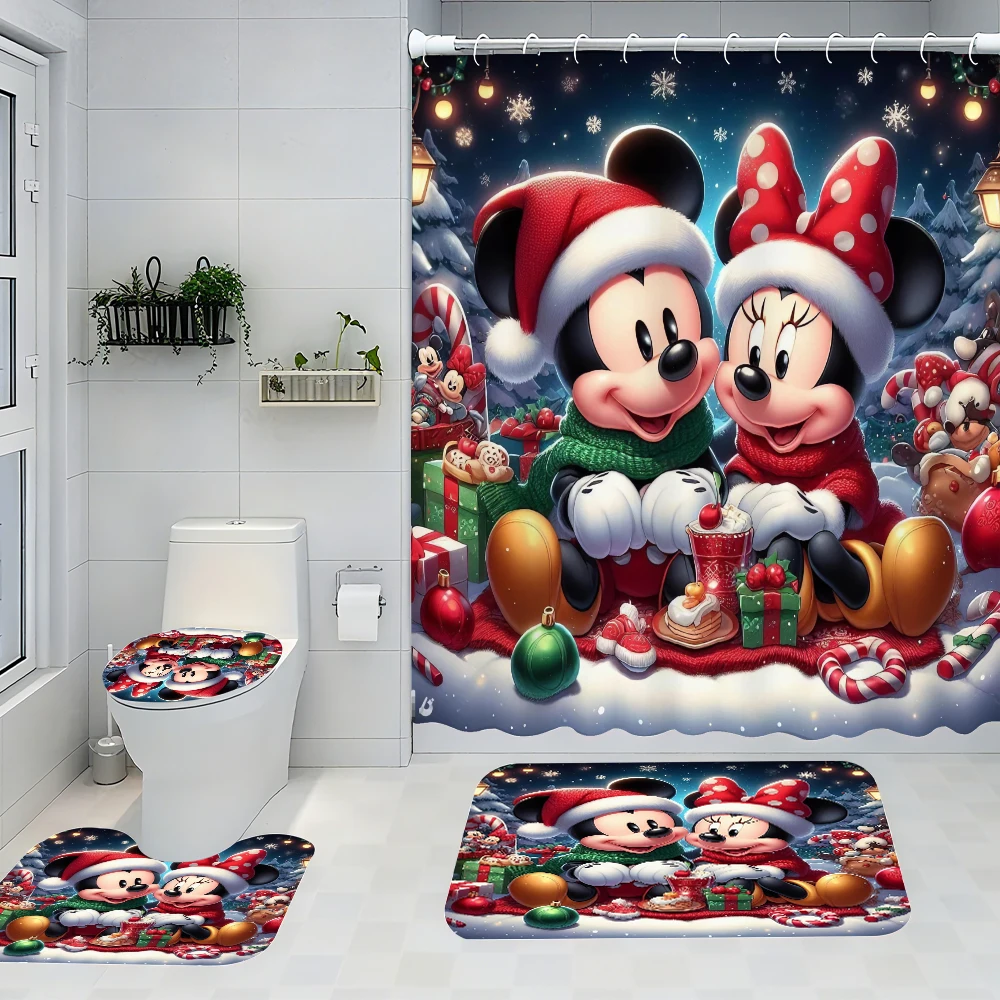 

Pink Forest Bathroom Four-piece Set - Avant-garde Waterproof Shower Curtain, creating a complete bathroom kit