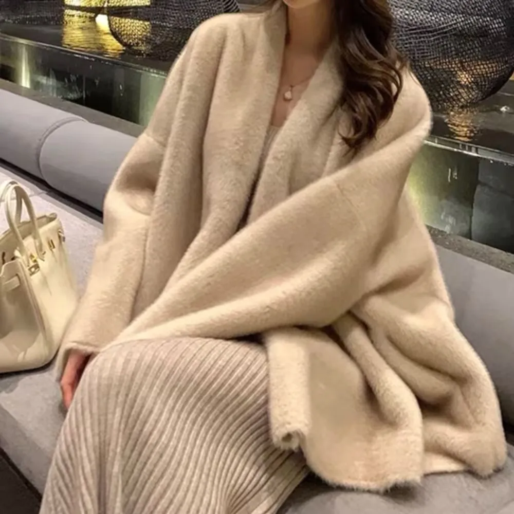 Fur Integrated Plush Jacket Environmentally Friendly Fur Mink New High-End Texture Wool Coat Loose And Wide Version Oversize