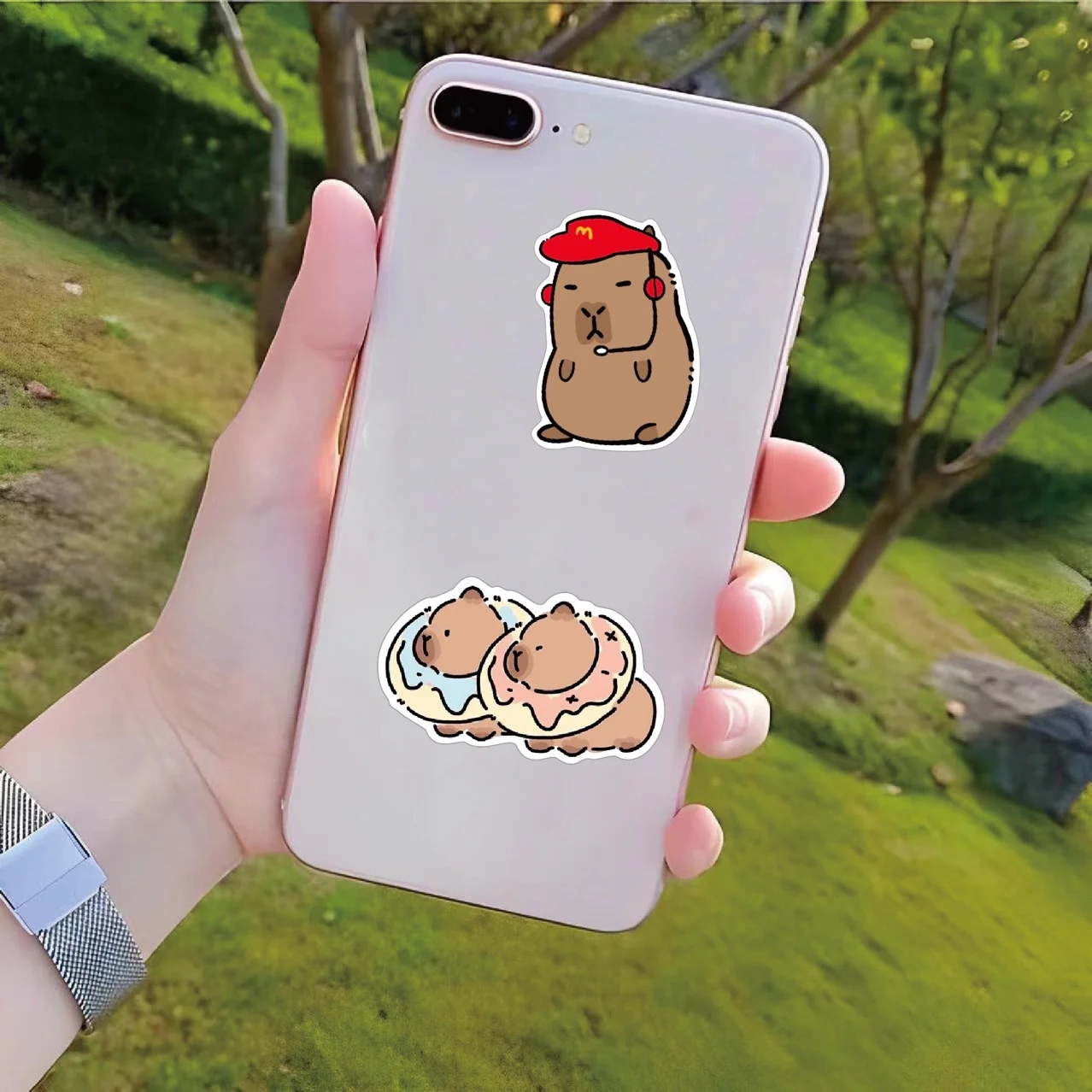 50/100pcs New Style Cartoon Capybara Stickers, Cute Capybara Notebook Stickers, Decorative Stickers for Phones, Water Cups,kawai