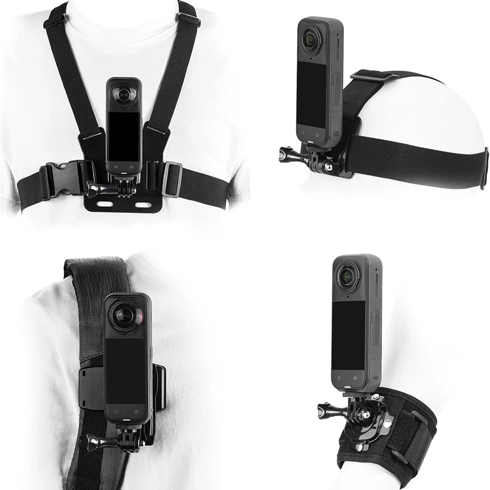 Kit d'accessoires pour Insta 360 X5 X4 x3, sangle de tête pour support de poitrine, sac à dos, support de Clip, dragonne pour accessoire Insta 360 X5 X4 X3