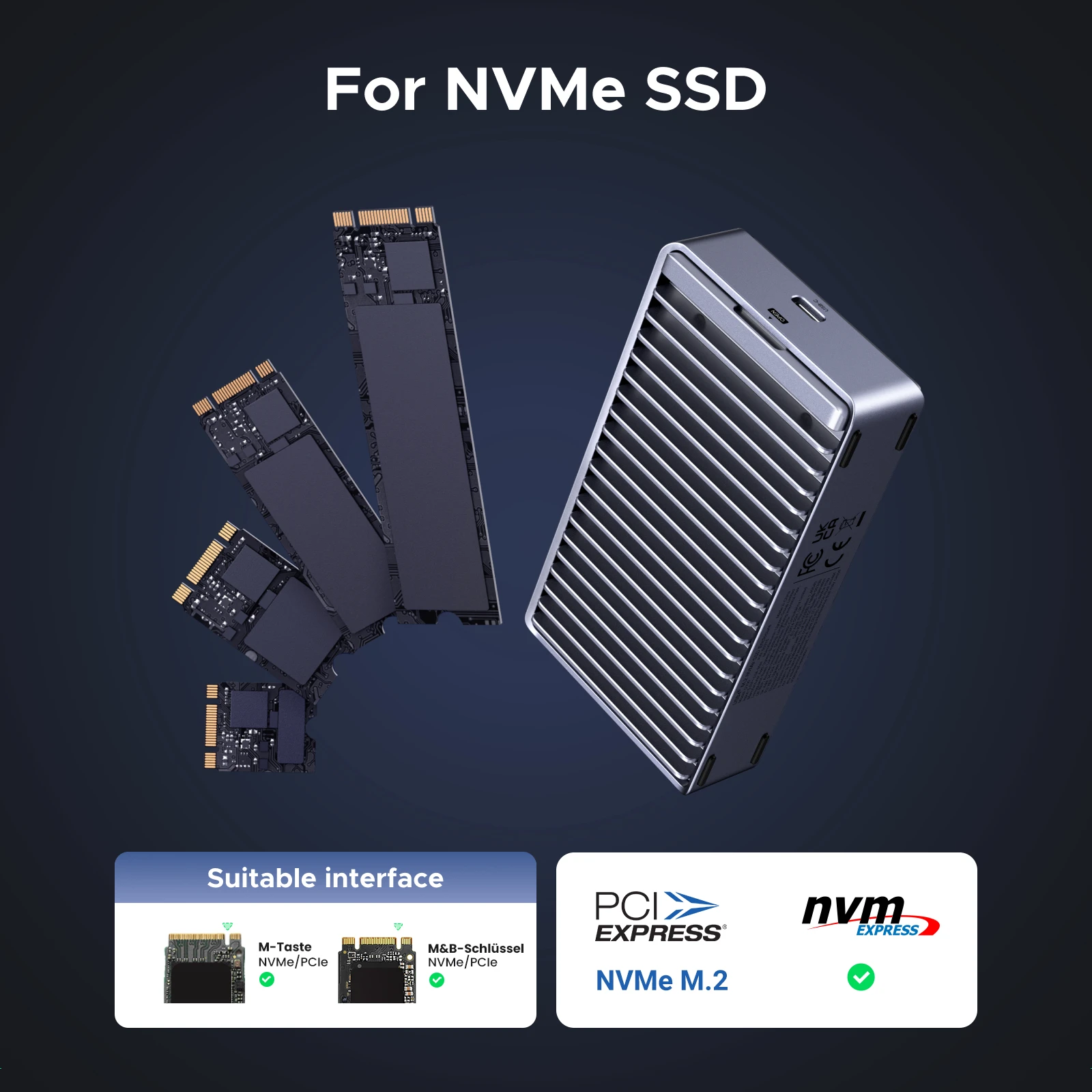 UGREEN 40Gbps M2 SSDエンクロージャ USB4 NVMeケース Thunderbolt M.2 NVMe SSDエンクロージャ Mac Mini M4 MacBook Pro対応