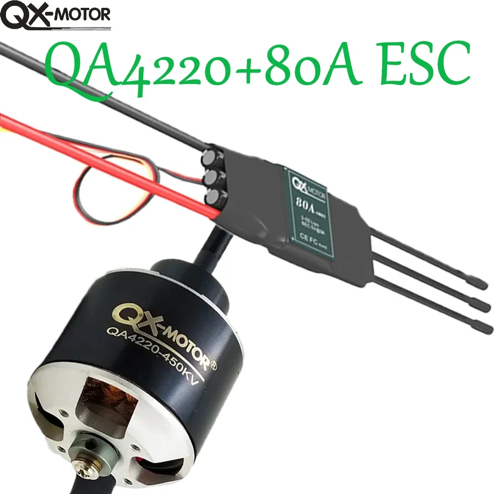 QX-MOTOR QA4220 450/580/650/720/800kv  Brushless Motor  QX 80A ESC For Remote Control Toy Parts