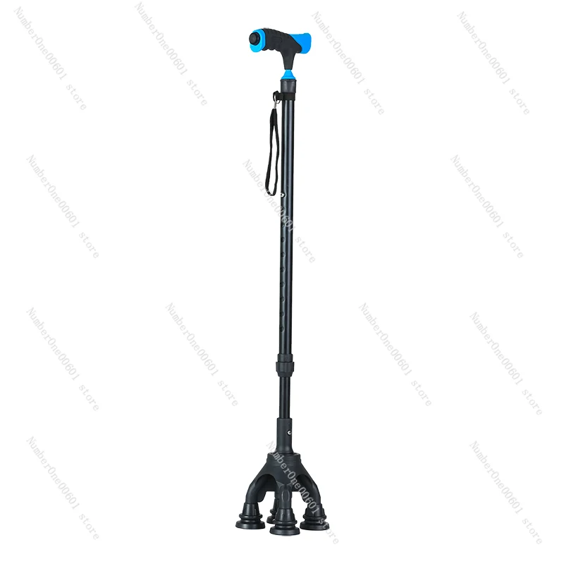 Elderly Crutches Four-legged Non-slip Light Crutches Four-corner One-handed Crutches