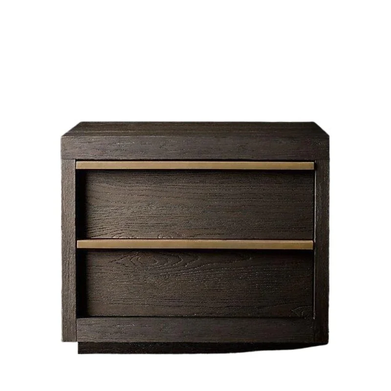 

French rural retro solid wood bedside table Italian modern simple edge few light luxury solid wood corner few