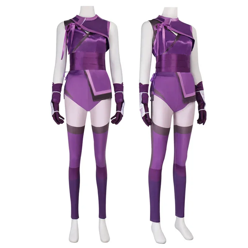 

Mortal Mileena Komba Costume Full Set Sexy Purple Color Uniform for Women Halloween Cosplay Outfits Carnival Suit ir;l5