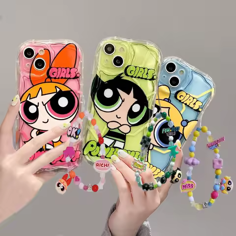 P-Powerpuff Girls Chain Case For Infinix Hot 50 40 30 Pro 20 12 Play 40i 30i 20i Note 40 30 50 Smart 7 6 8 TECNO CAMON 30 Cover