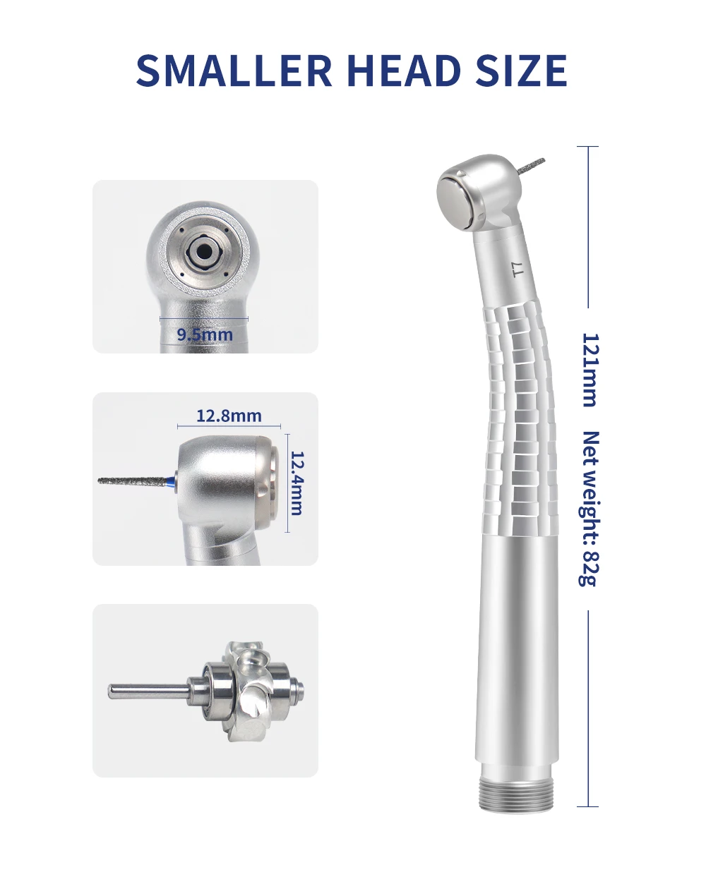 Dental High Speed Handpiece T7 Zero Retraction 4 Water Spray Push Button 2/4 Holes Air Turbine Handpiece for Dental Clinic