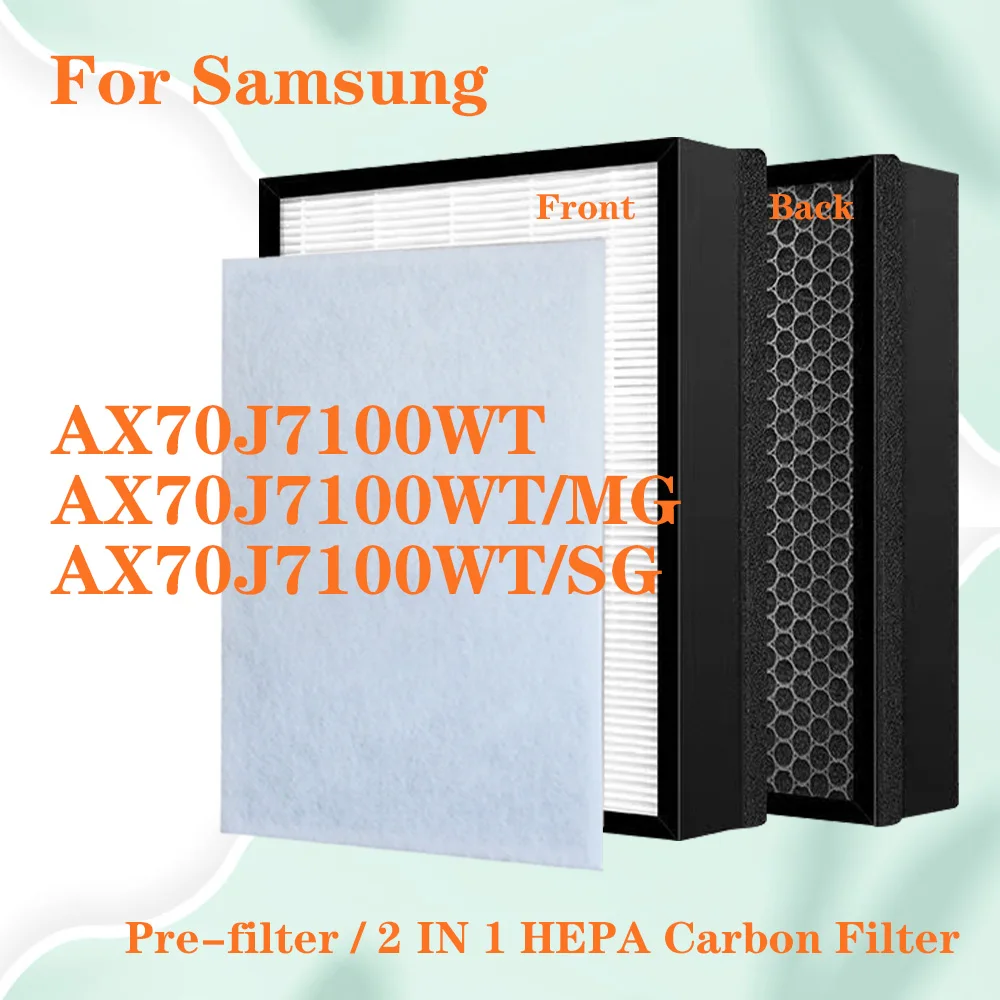 2 in 1 HEPA Filter + Active Carbon for Samsung Air Purifier AX70J7100WT AX70J7100WT/SG AX70J7100WT/MG