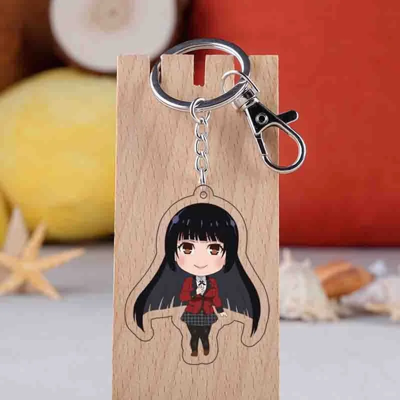 Jabami Yumeko Ai Girl Key Chains Silver Stainless Steel Chain Lobster Clasp Y2K Portrait Jewelry Pretty Jewelry Decoration