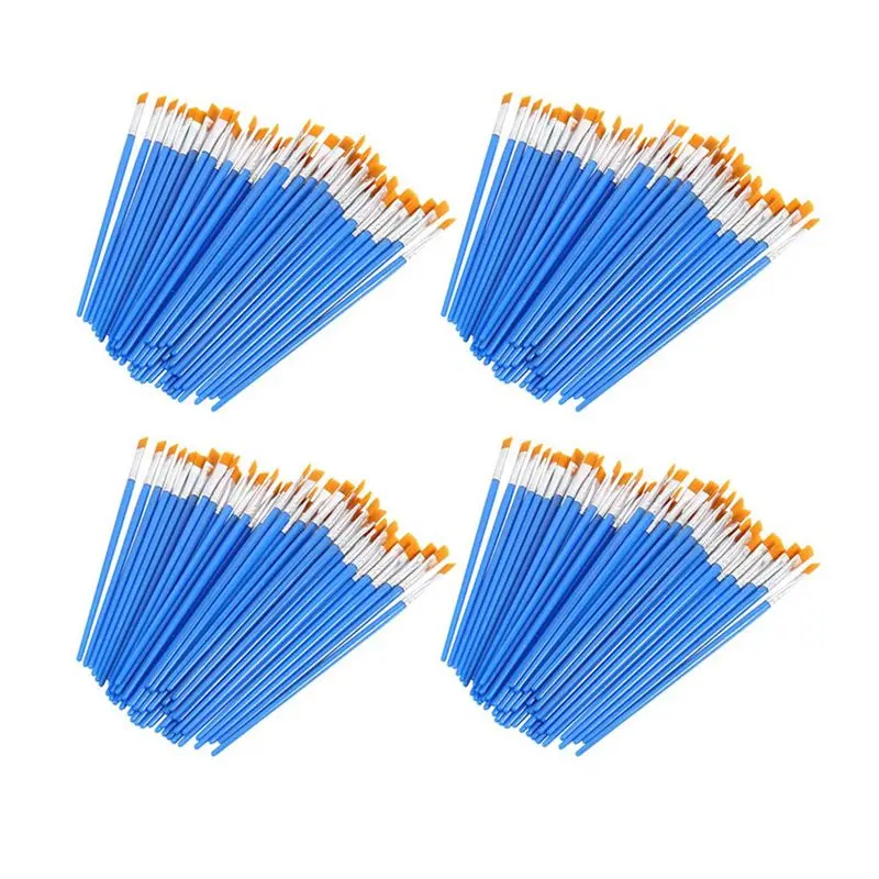 

Набор кистей A36T, 200 шт., детские, нейлоновые, плоские, для масляной и акварельной живописи, оптом, для детей