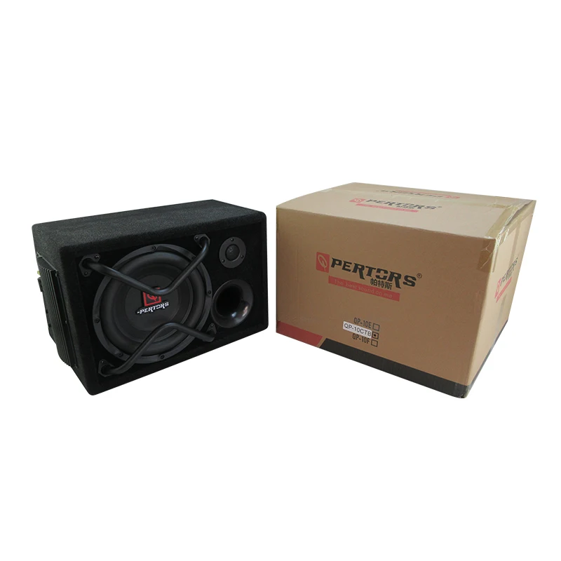 factory QPERTORS 10inch Car Audio  Active Subwoofer With Tweeter Built-in amplifier 120mm magnet 38 core for universal cars