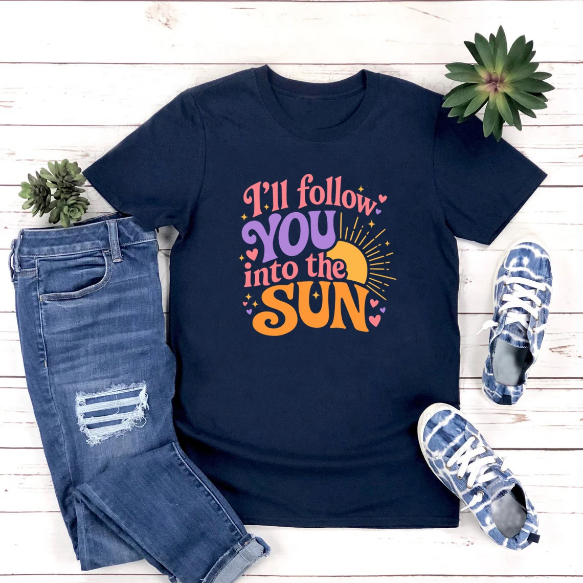 I'll Follow You Into The Sun Tee K-Pop Concert Shirt Unisex Short Sleeve Graphic T Shirts Kpop Tour T-Shirt KPop Fan Gift - view 4