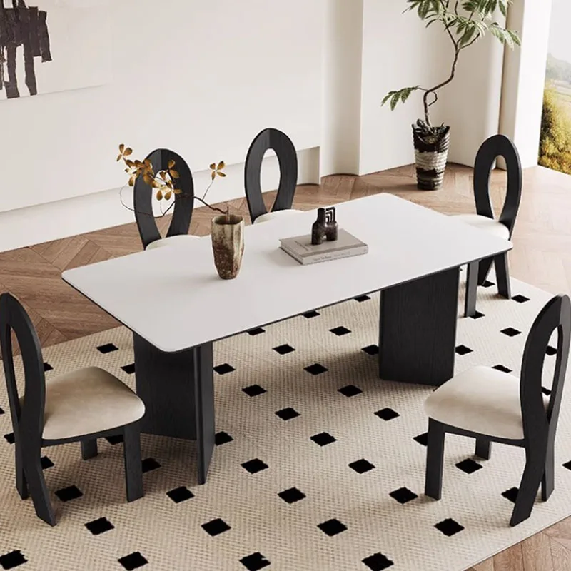 

Black White Dining Table Rectangular Placemat Design Nordic Dining Table Modern Italian Big Sillas Para Comedor Home Furniture