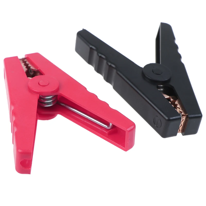 2Pcs Thickened Large 100A Crocodile Alligator Clips Car Battery Chargers Insulated Clamp 1 Red & 1 Black