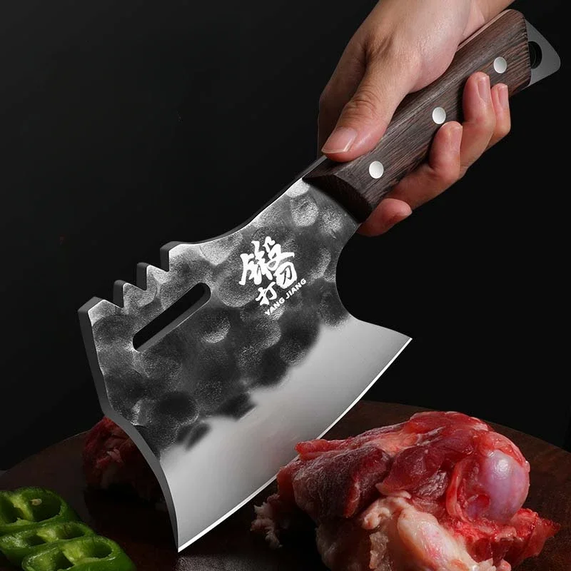 Stainless steel bone chopping knife, thickened and weighted, kitchen specific knife, sharp dual-purpose knife TB9195