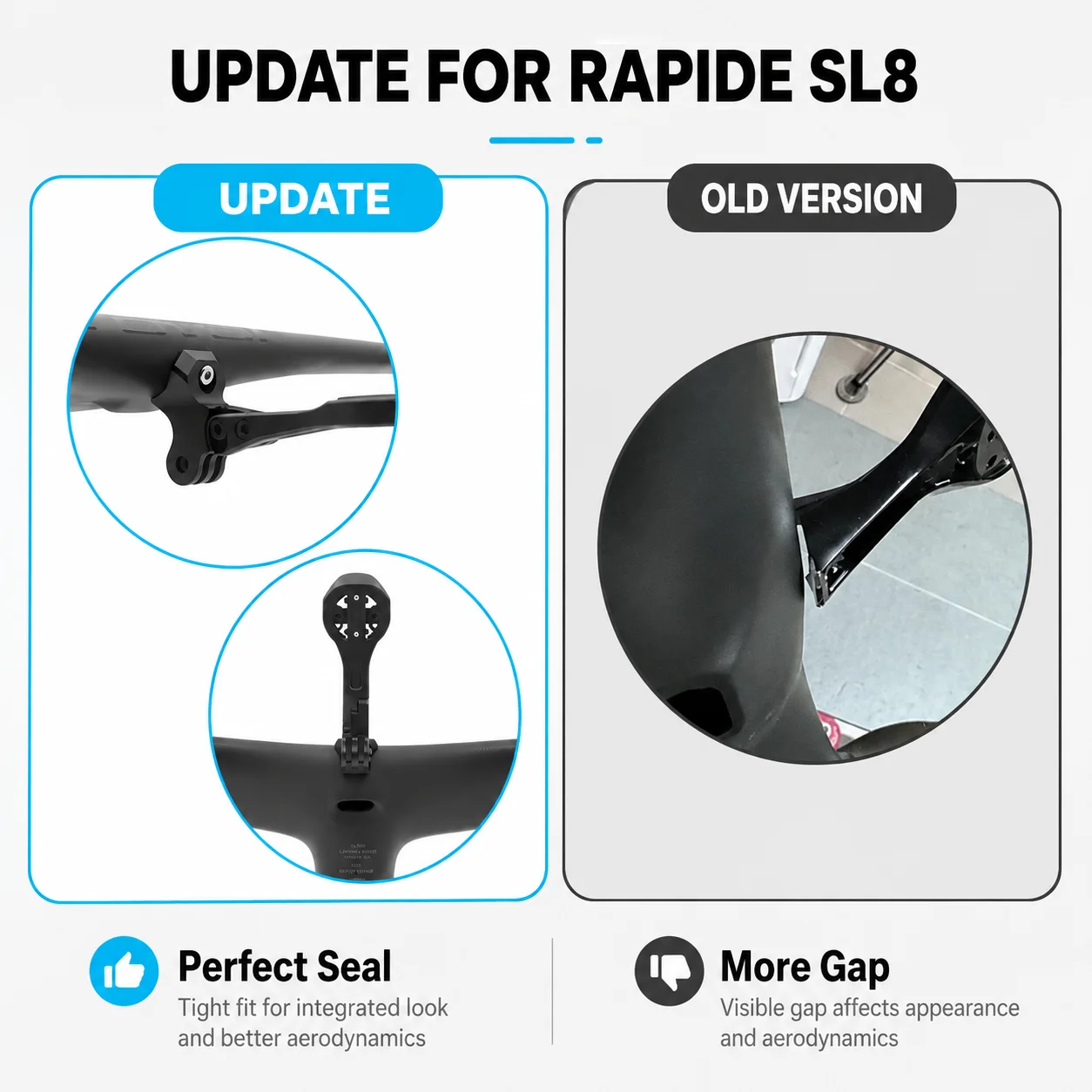 ULLICYC Für SL8 Rapide Integrierte Lenker-Computerhalterung, kompatibel mit Gopro/GPS/Garmin/Bryton/Wahoo Aluminiumlegierung – Detail 7
