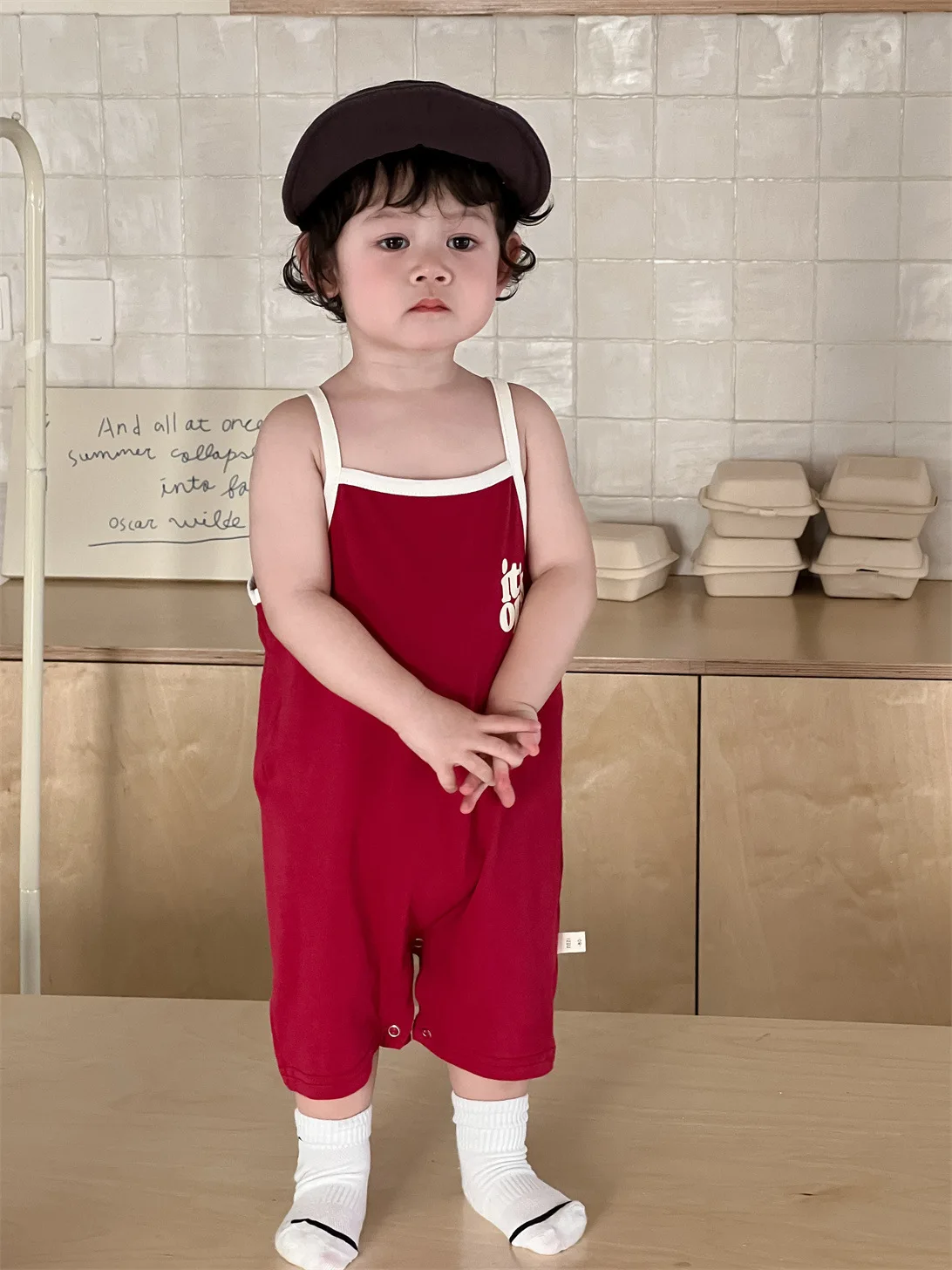 

2025 Summer New Baby Sleeveless Romper Letter Print Infant Boy Girl Loose Breathable Jumpsuit Thin Cotton Newborn Clothes 0-24M