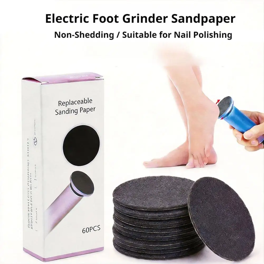 60Pcs Replaceable Sanding Disc Pads For Electric Foot File Callus Dead Skin Remover Sandpaper Pedicure Tool