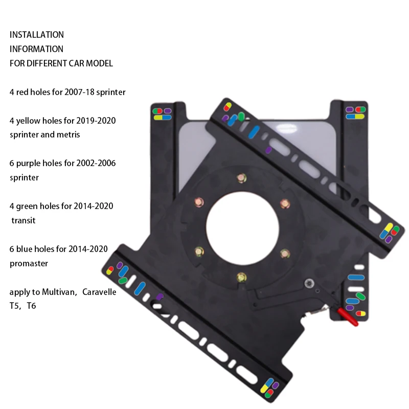 360 °   Adaptor Dasar Putar Kursi |   Rotator Kursi Manual untuk Sprinter, Promaster, VW T6/T5, FJ Cruiser, Pengiriman Cepat Lokal Metris.