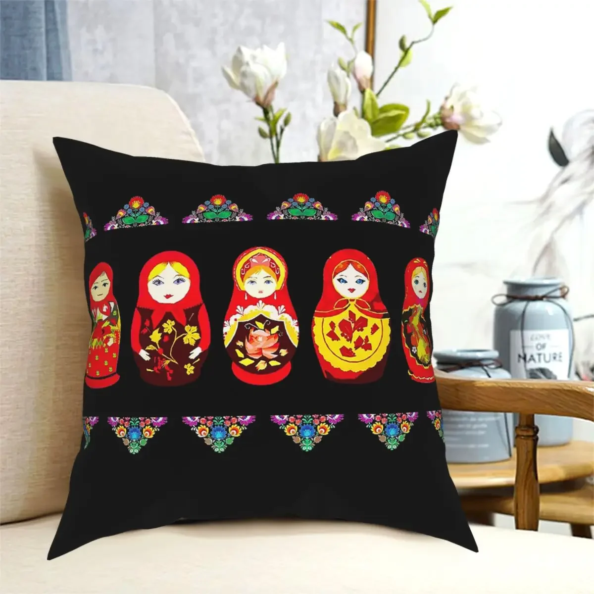 Russian Nesting Doll Matryoshka Throw Pillow Cover Throw Pillow 45*45cm Pillowcase