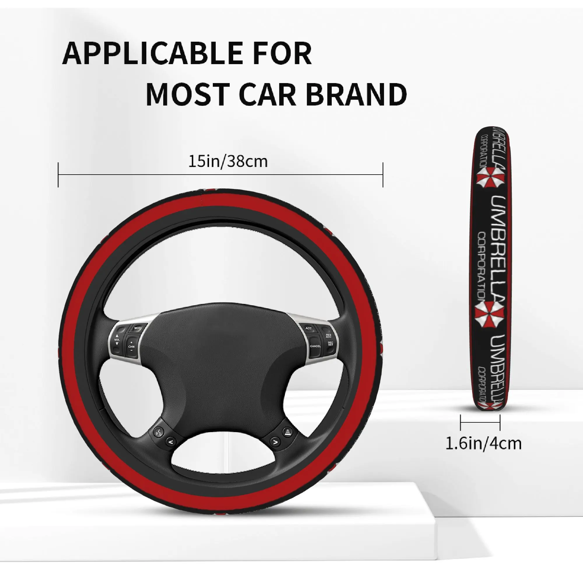 Umbrella Corps Resident Car Steering Wheel Cover 37-38 Anti-slip Eviled Auto Steering Wheel Protector Elastische Car Accessories - view 5