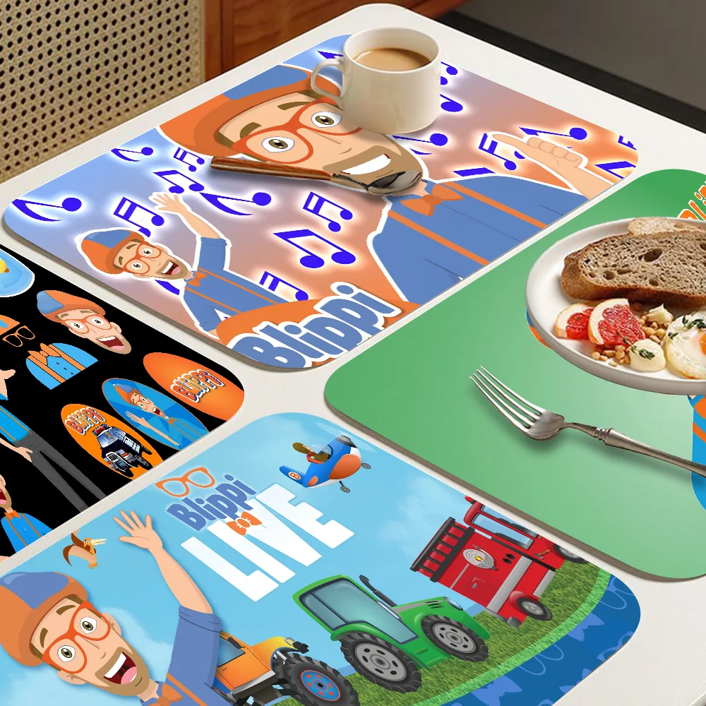 B-BLIPPI Kitchen Draining Mat Non-slip Drain Dish Mats Coffee Pad Heat Resistant Placemat Dinnerware Dustproof Pads