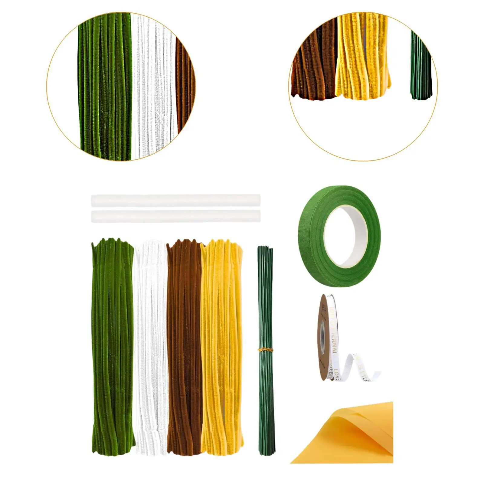 Pfeifenreiniger, Chenille-Stiel-Set für Zuhause, Festivals, DIY-Feiertagsdekoration, kreativer Blumenstrauß für die Herstellung von Bastelarbeiten, Kunststrauß