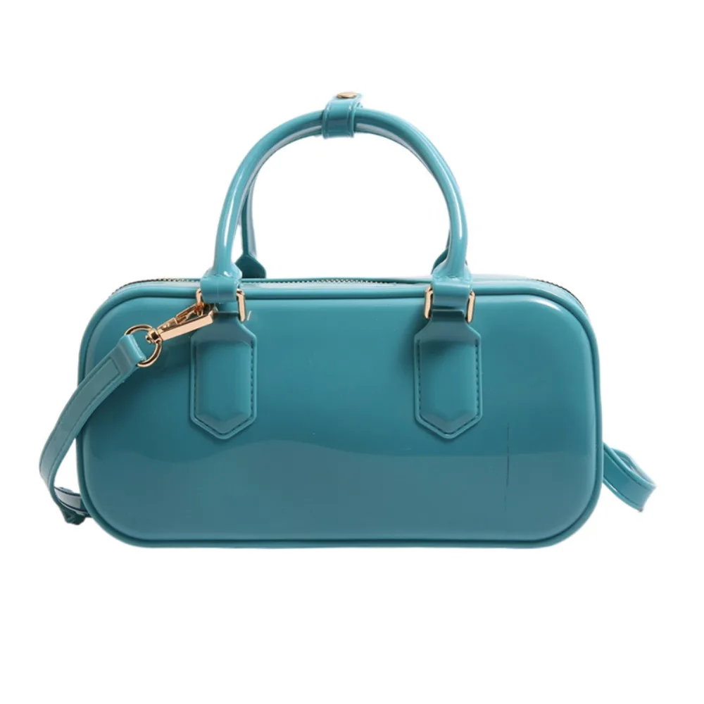 

Solid Color Jelly Hobos Handbag Casual Waterproof Summer Crossbody Bag Dirty Resistant PVC Crossbody Satchel Cosmetic Storage