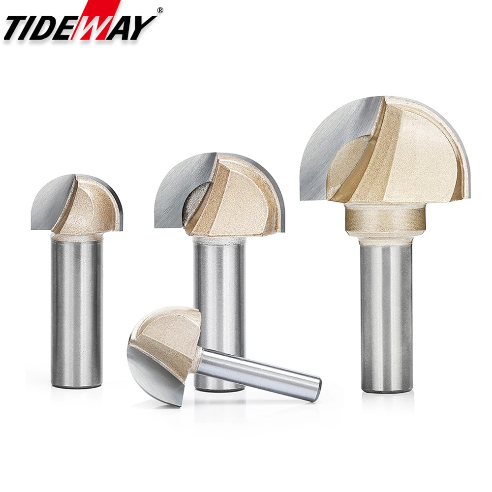 Woodworking Core Box Round Cove Nose Bit Tungsten Carbide CNC  Groove Tools 1/2 1/4 Shank  Router Bits for Wood Milling Cutter