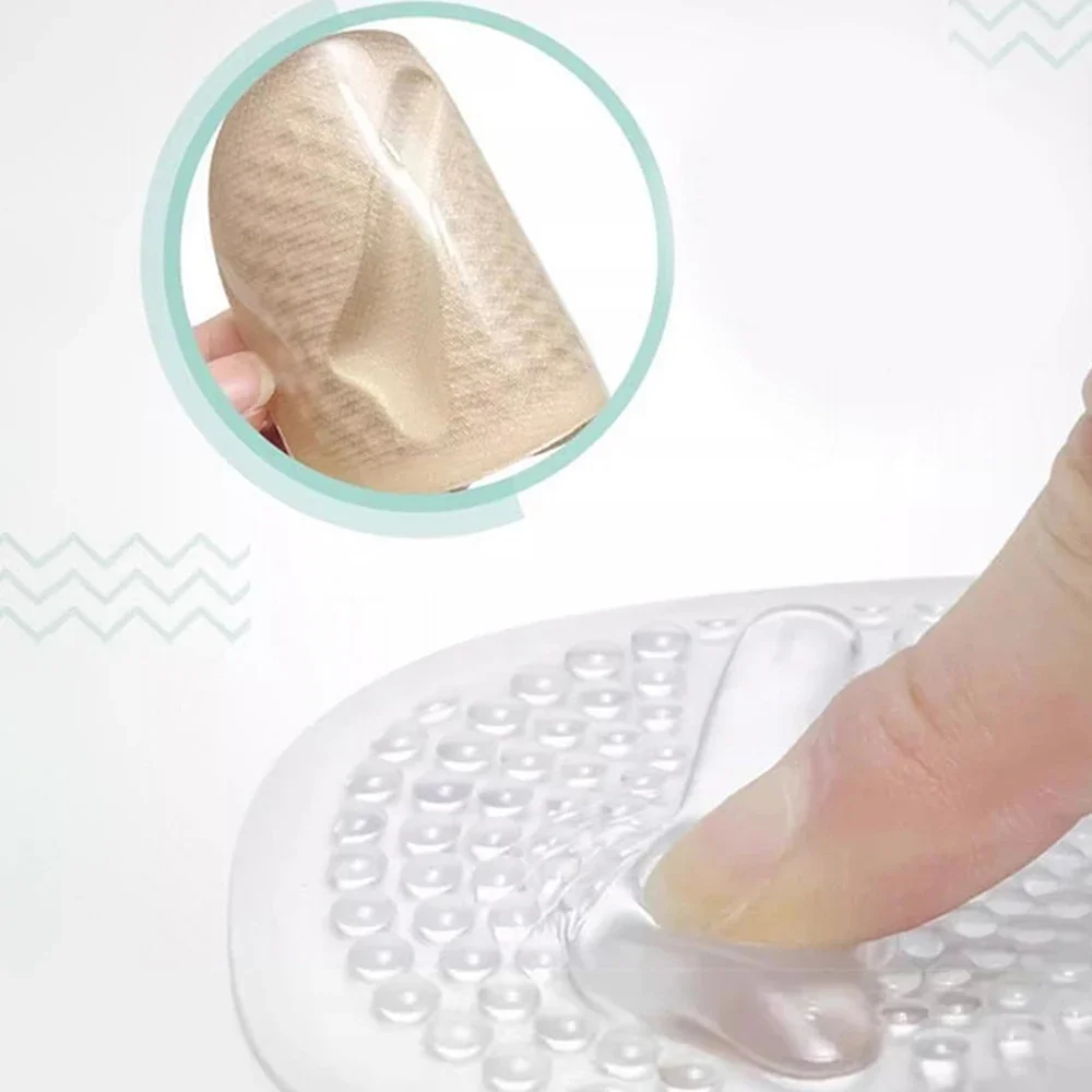 2ペアの滑り止め前足パッド、ハイヒール、厚い衝撃吸収ハーフサイズパッド、汗吸収、通気性のあるマッサージ、滑り止めパッド