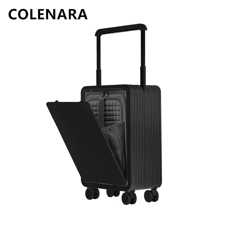 COLENARA High Quality Suitcase Front Opening Boarding Case Laptop Trolley Case 20 Inch Women's Password Box Men's Luggage