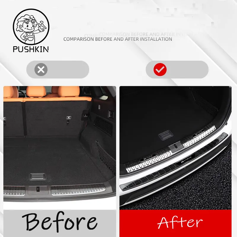 Rear Trunk Bumper Guard Cover Sticker Boot Plate With logo For XPENG G9 xiaopeng G9 Car Style Protector Decoration Accessories