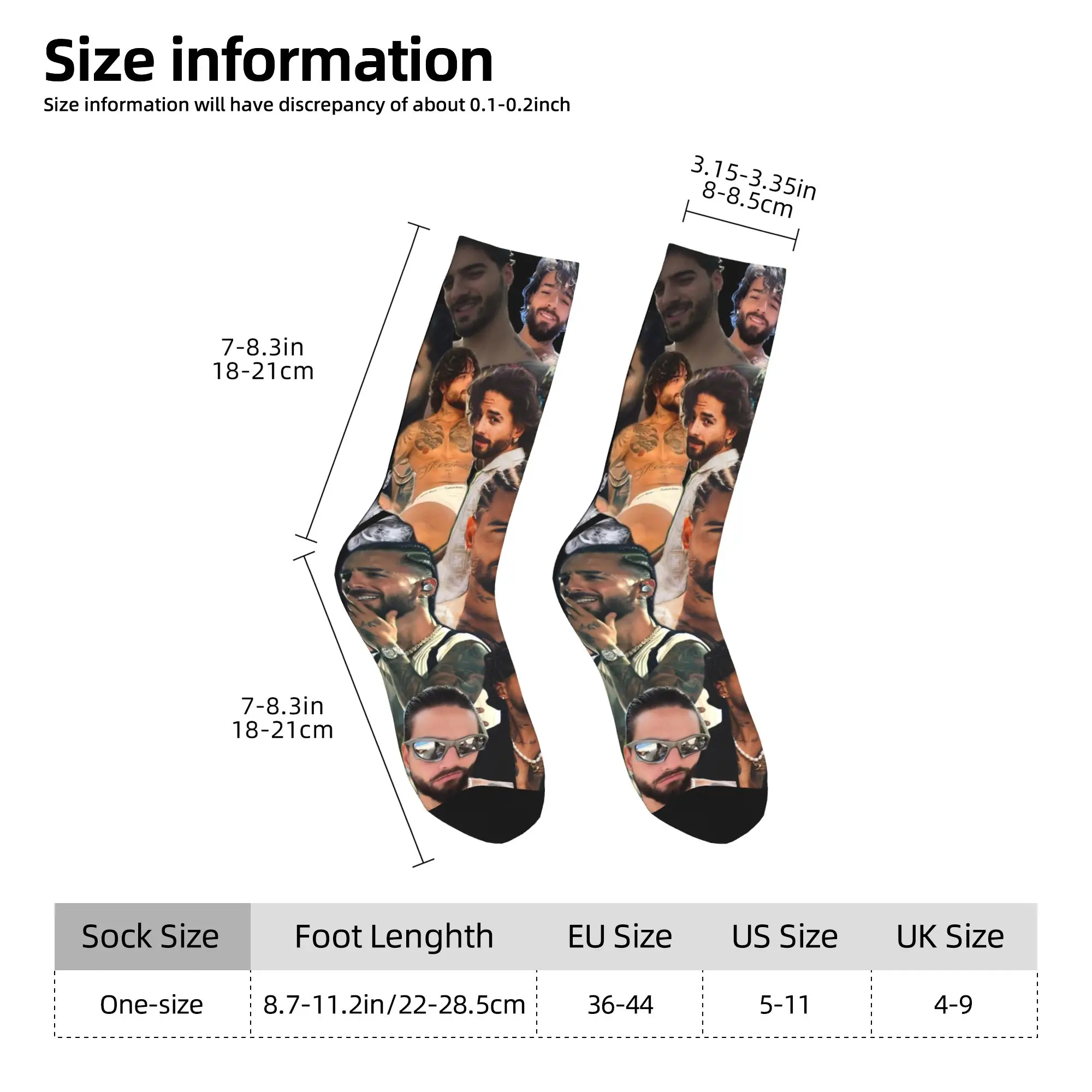 Maluma Rapper Socks  Design Stockings Anti Slip Couple Socks Soft Winter Leisure Climbing Socks
