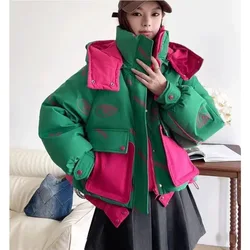 Outerwear New National Standard 90 White Duck Down High-end Down Jacket Short Dopamine Hooded Fashionable Trendy Thick Warm Coat