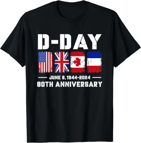 D Day Normandy Landings 80th Anniversary T Shirt 1944 2024 Unisex T-shirt