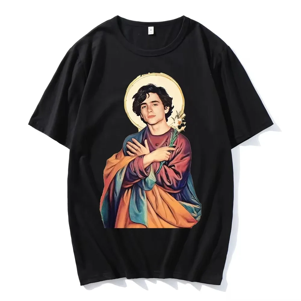 Timothee Chalamet Saint Women Fashion Top TShirt Short Sleeve Retro 90s TV Fan Unisex Summer Trend Soft Casual Oversized T-shirt