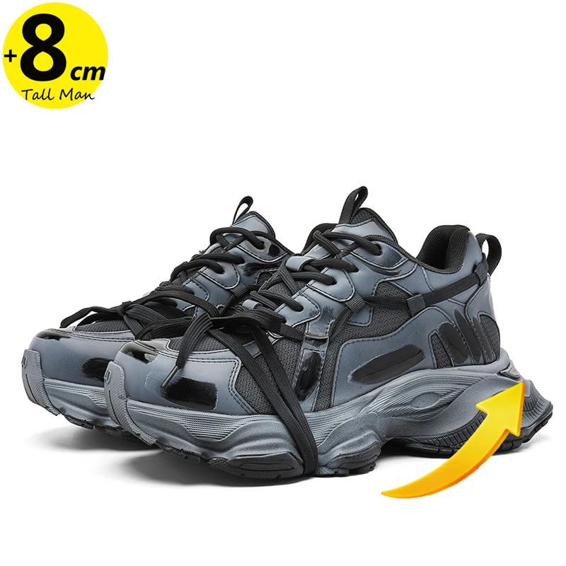 

Мужские кроссовки с увеличенной высотой на 8 см, повседневная обувь, большие размеры 36-44