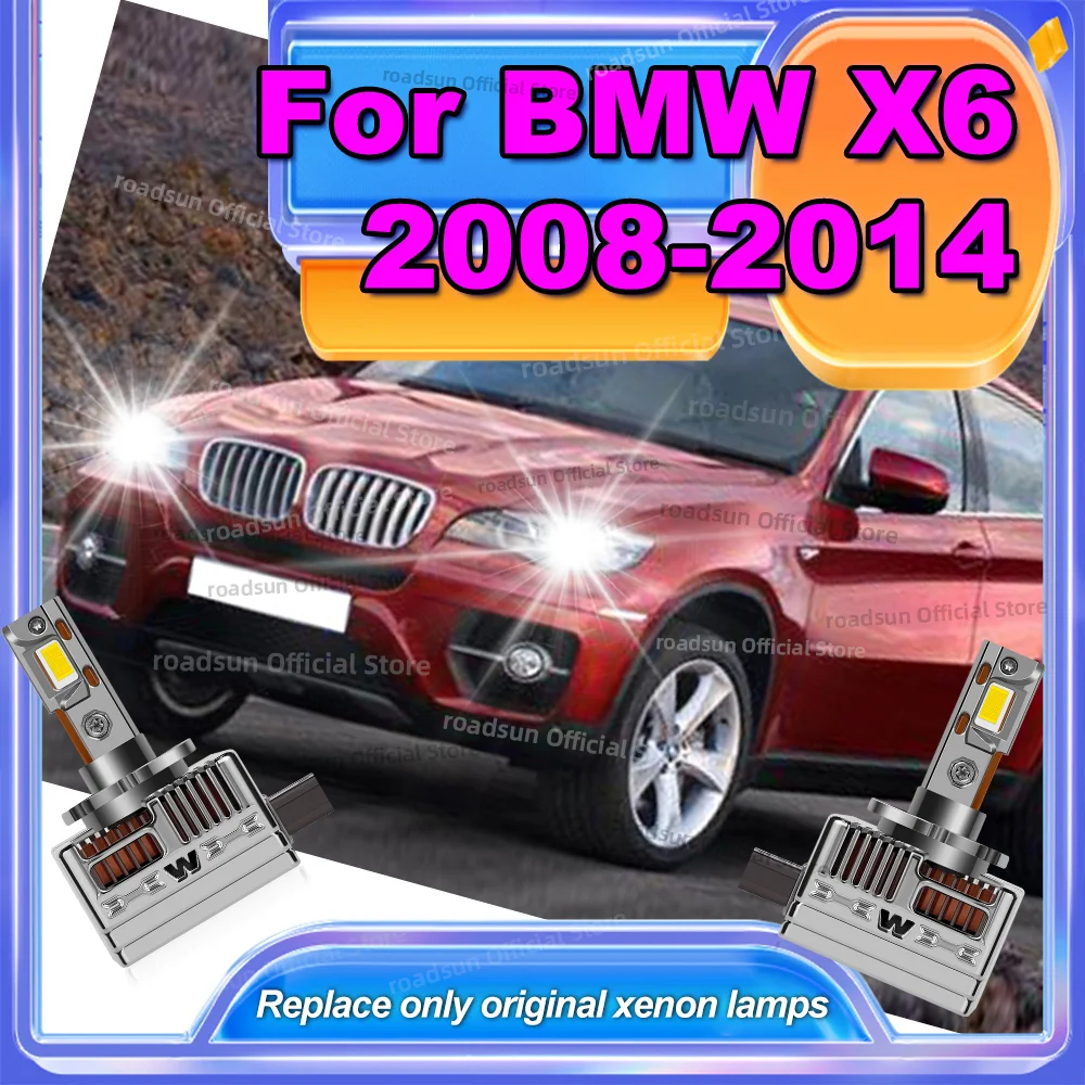 

LED Lights Bulbs Canbus Xenon Turbo Car Headlight Plug&Play For BMW X6 2008 2009 2010 2011 2012 2013 2014