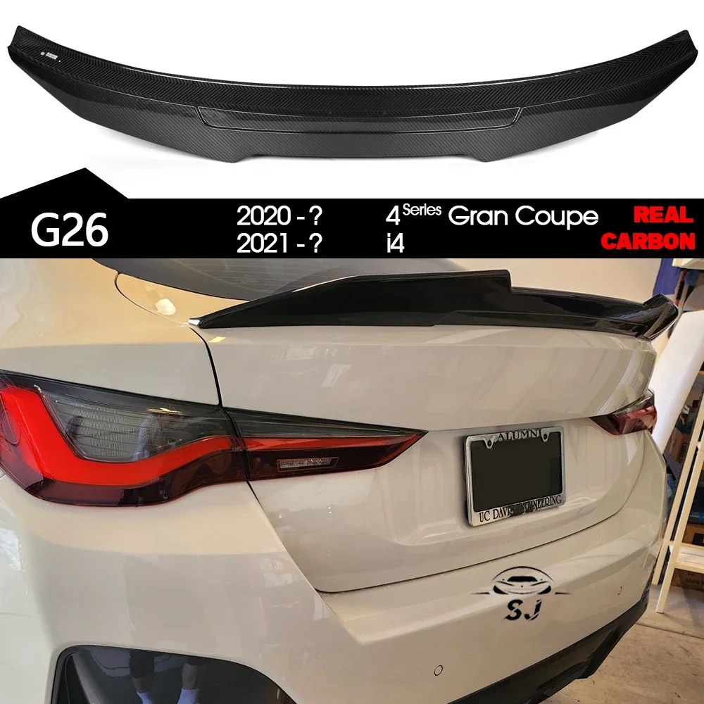 3*3 3K Carbon Fiber Rear Trunk Spoiler Car Wing for BMW 4 Series G26 GC Gran Coupe 4-Door 2020 - 2025 & i4 2021 - 2025