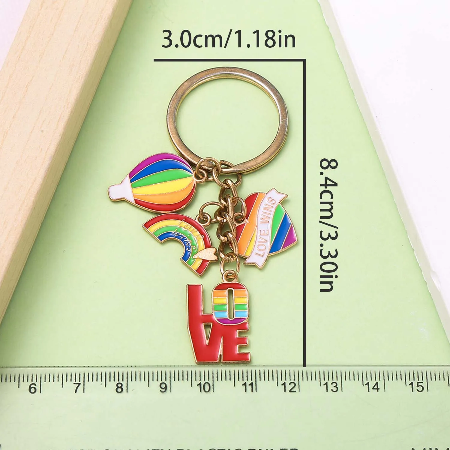 1pc Enamel Gay Rainbow Keychain, Alloy Metal Pride Month Key Ring, Pride Month Gift For Friends