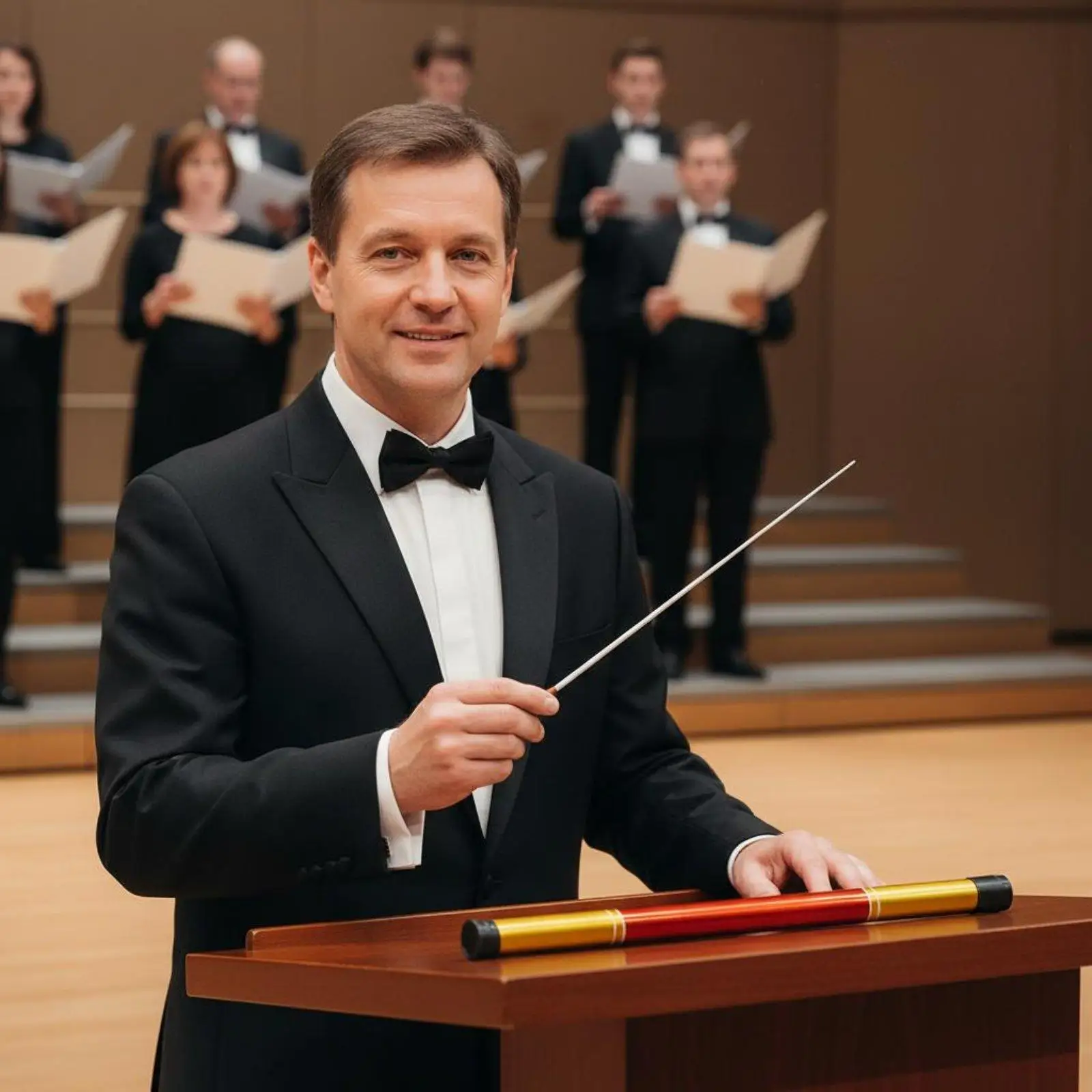 Fiberglass Conductor Baton Ebony Handle Orchestra Baton Music Stick for Stage Performance and Choir Use