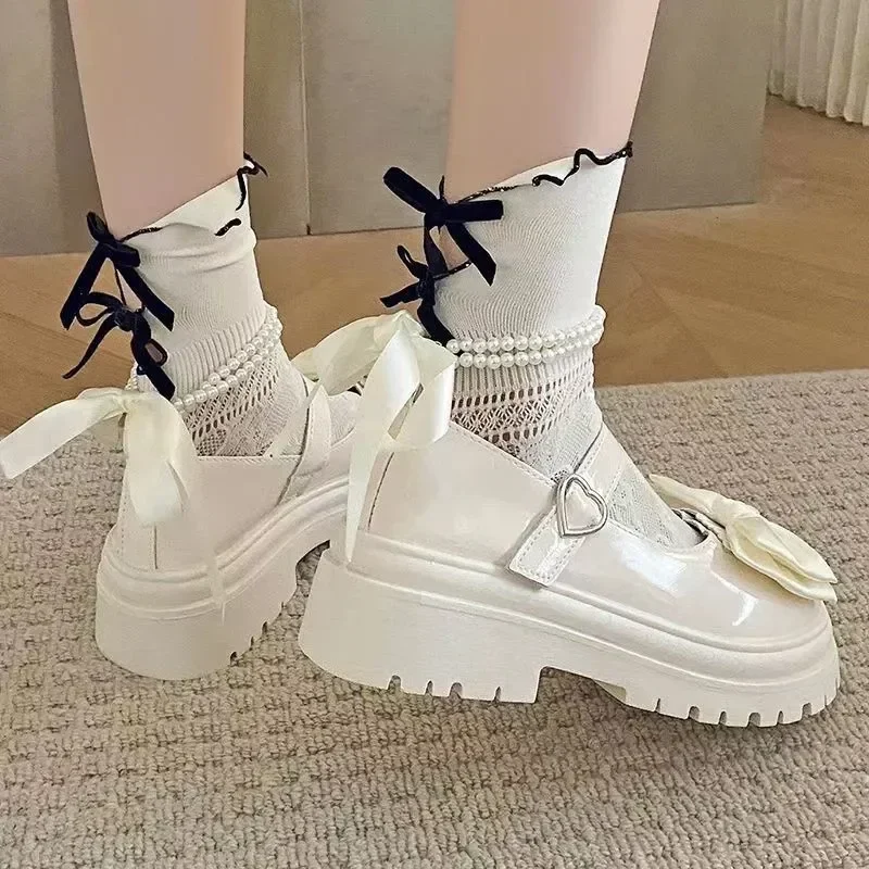 Women's Casual Kawaii Shoes New  Pearl Chain Mary Jane Women's Shoes Fashion Versatile Lolita Loafers Outdoor Sandals 2025 Hot