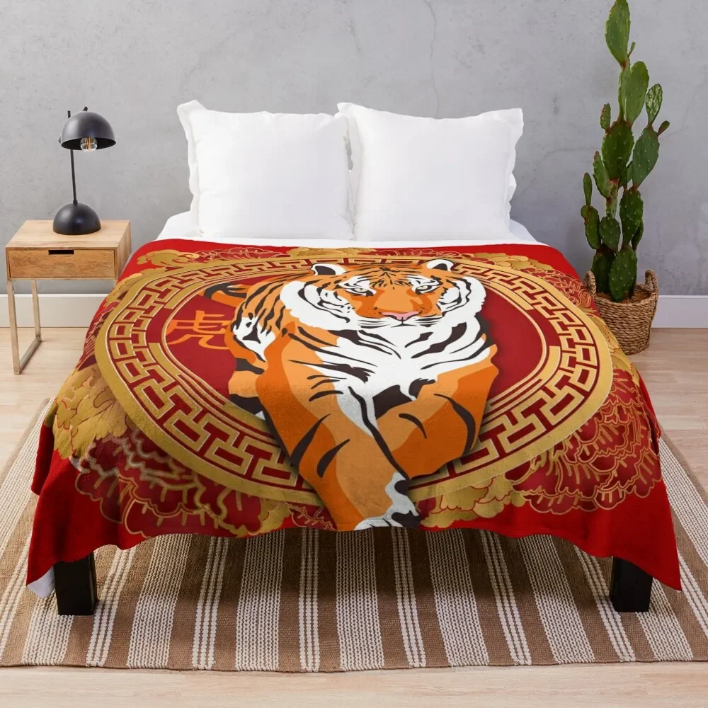 

Year Of The Tiger 2022 a Lunar New Year 2022 Throw Blanket Plush for winter Extra Large Throw Vintage Blankets