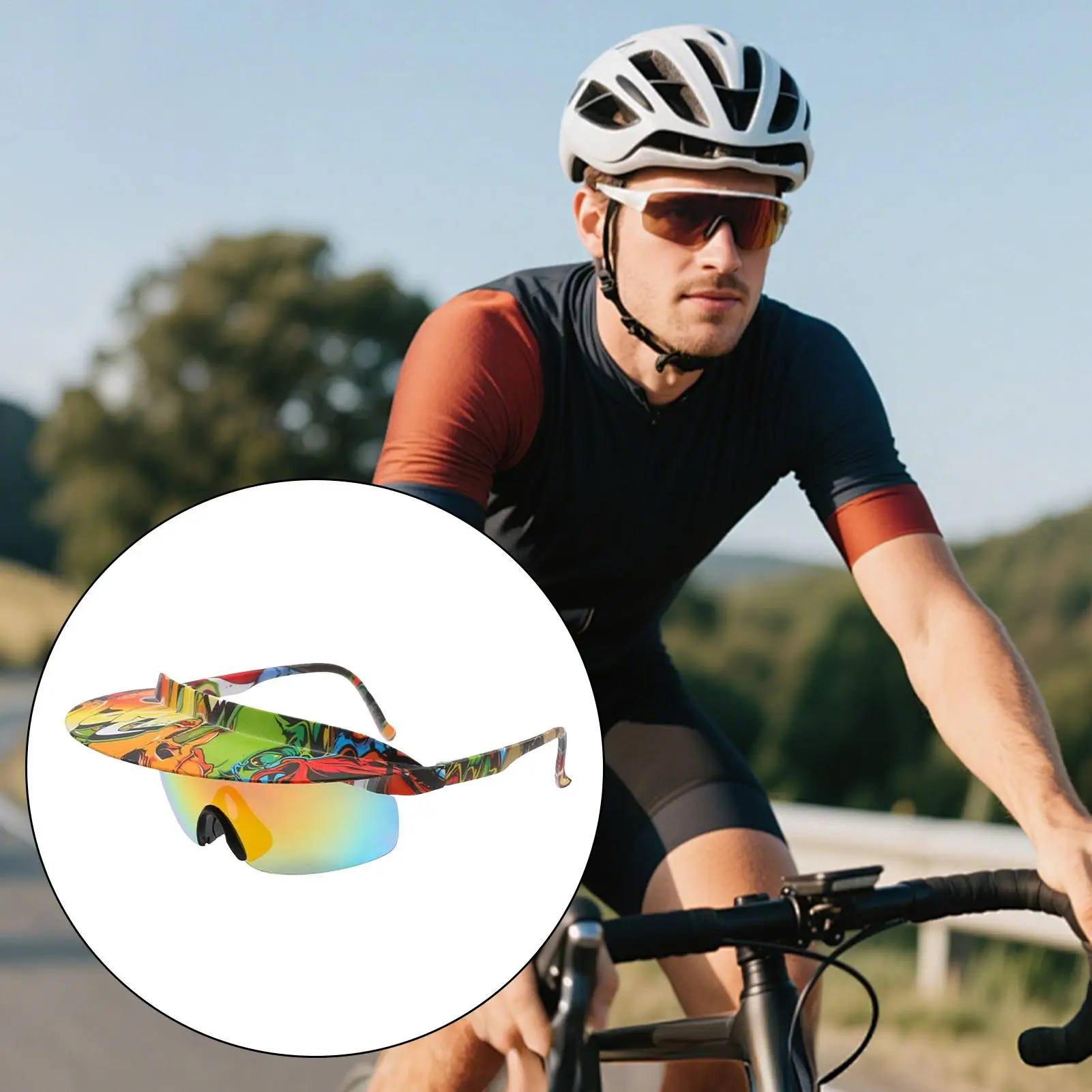 

Cycling Glasses Visor Sunglasses For Running Outdoor Visor Mirrored Lens Sports Shades For Running Festivals Hiking Backpacking