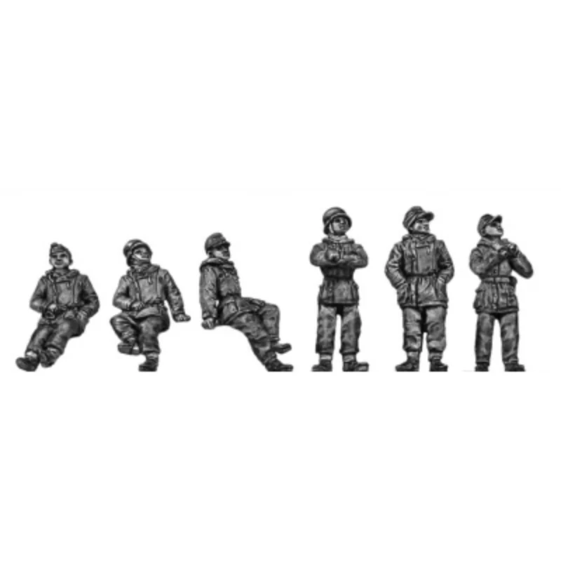 

1/72 Scale Diecast Resin Figure Model Kit WWII German Panzer Crew Winter 6 Figures Unpainted