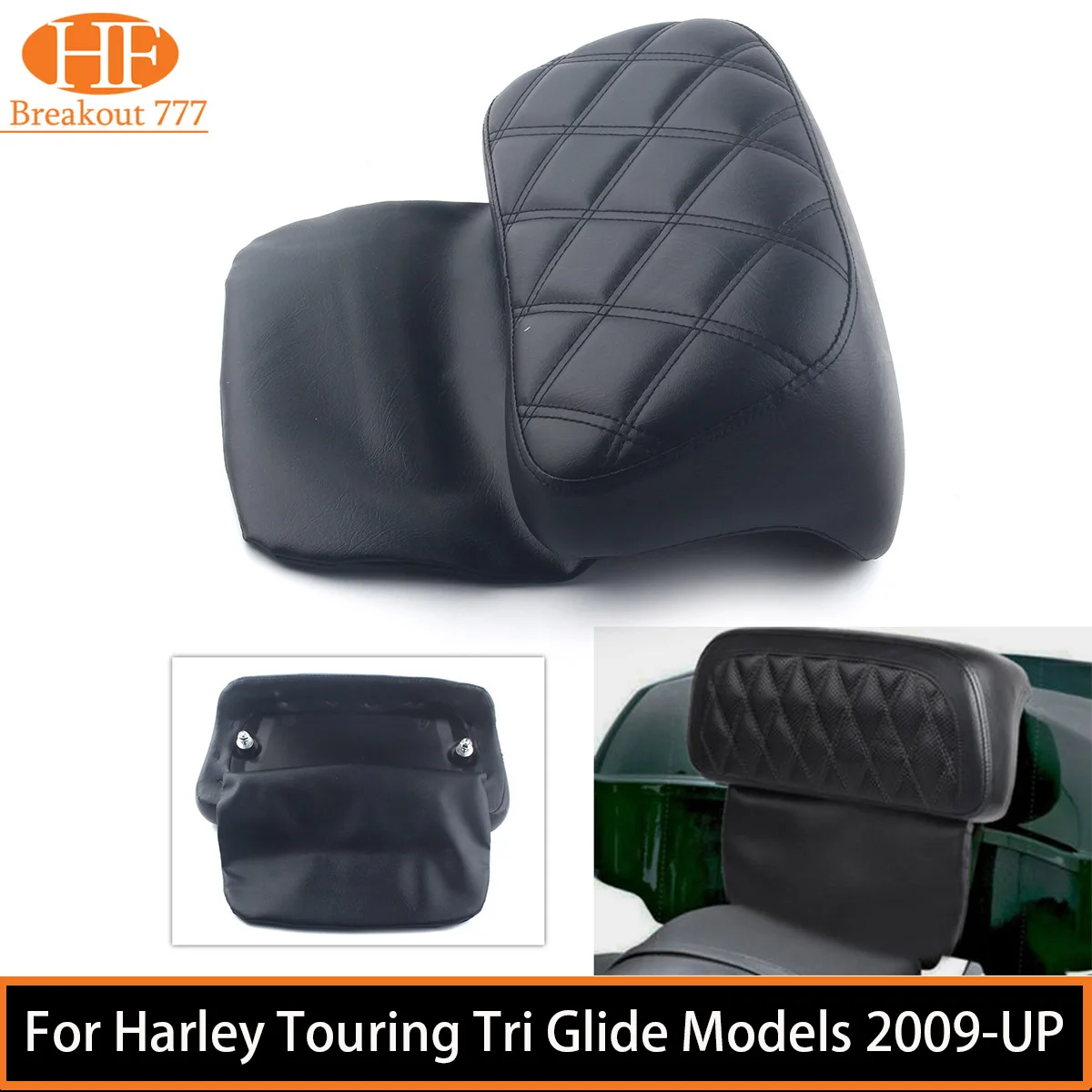 

For Harley Touring Tri Glide Models 2009-UP Motorcycle Chopped Razor Tour Pack Motorcycle Sissy Bar Passenger Backrest Pad