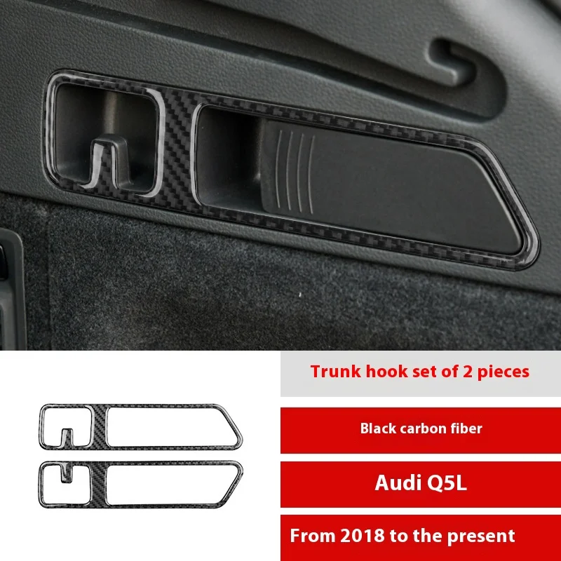 

For 18-23 Audi Q5L Carbon Fiber Trunk Hook Decorative Sticker Interior Modification Accessories