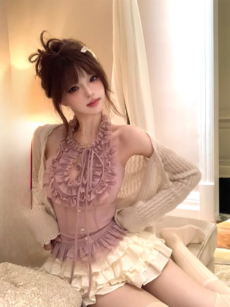 

Романтическая кружевная отделка ter Ne Pure Desire Sle Slim Fit Top Petal Drop LazyDidi Женский летний жилет ort Sve из полиэстера