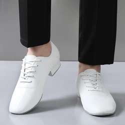 Korting Nieuwe Hoge Kwaliteit Wit Zwart PU Leer Heren Ballroom Dansschoenen/Salsa Tango Dansschoenen/Latin dansschoenen Mannen