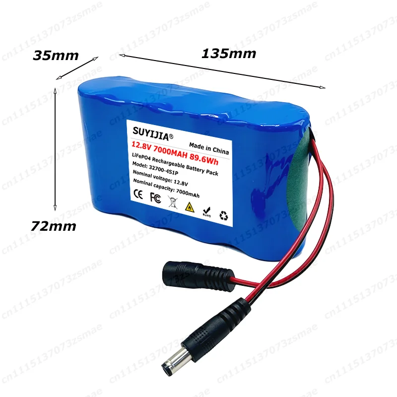 New 4S1P 12.8V 7000mAh 32700 Lifepo4 Battery Pack with 4S 30A Balanced BMS for Electric Boat and Uninterrupted Power Supply 12V